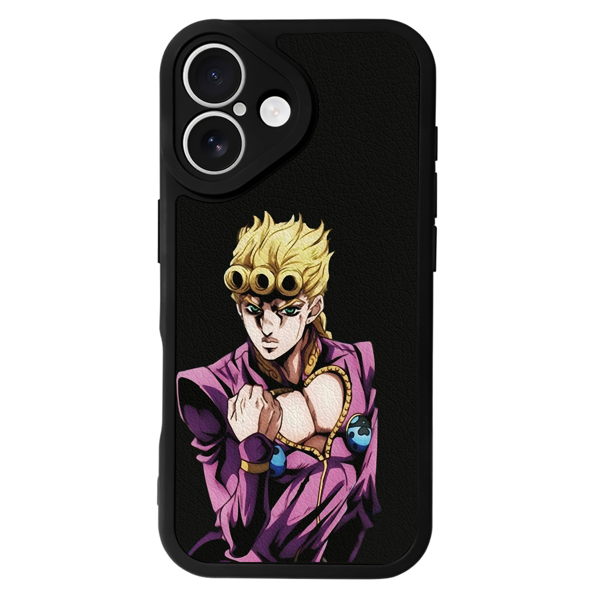 （画像用） ジョジョの奇妙な冒険 ジョルノ?ジョバァーナ JoJo's Bizarre Adventure Giorno Giovanna 【iPhone 16シリーズ対応】シリコンスマホケース（レザー調） 材質：シリコン